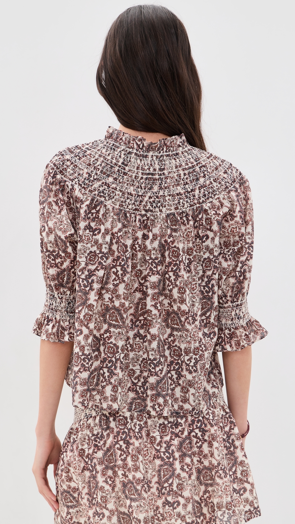 Hill House Home - The Zinnia Nap Top Paisley Floral Block/Brown