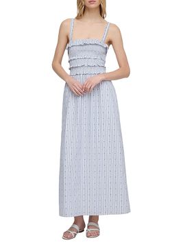 strapless open back dress Hill House Home X La Coqueta Blue Watercolour Hydrangea Ellie Nap Dress main image 1