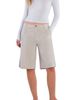 HINT OF BLU HINT OF BLU Chill Pleated Mid Rise Denim Bermuda Shorts - 4