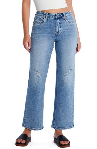 HINT OF BLU HINT OF BLU Clever Ripped High Waist Wide Leg Jeans