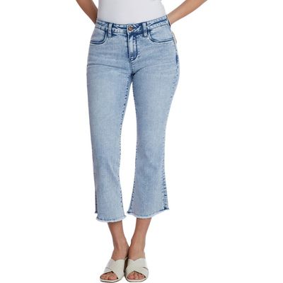 HINT OF BLU HINT OF BLU Crop Raw Hem Flare Jeans