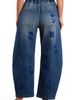 HINT OF BLU HINT OF BLU Embroidered Barrel Leg Drawstring Jeans - 2