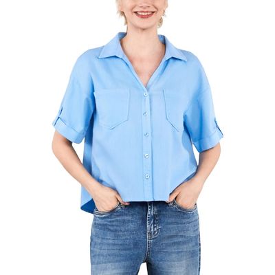 HINT OF BLU HINT OF BLU Emma Boxy Roll Tab Shirt