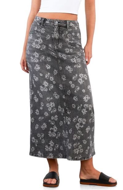 HINT OF BLU HINT OF BLU Floral Denim Maxi Skirt