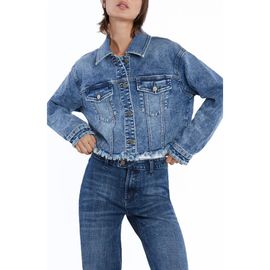 HINT OF BLU HINT OF BLU Frayed Crop Denim Jacket