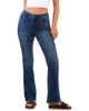 HINT OF BLU HINT OF BLU Fun Frayed Mid Rise Slim Flare Jeans - 1