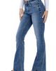 HINT OF BLU HINT OF BLU High Waist Chew Hem Flare Jeans - 3