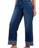 HINT OF BLU HINT OF BLU High Waist Cuff Wide Leg Jeans - 3