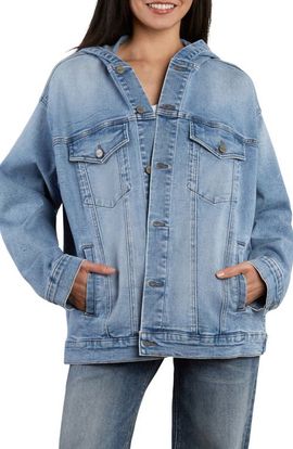 HINT OF BLU HINT OF BLU Hooded Denim Trucker Jacket
