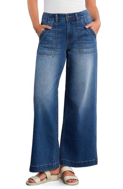HINT OF BLU HINT OF BLU Jackie Side Slit High Waist Wide Leg Jeans