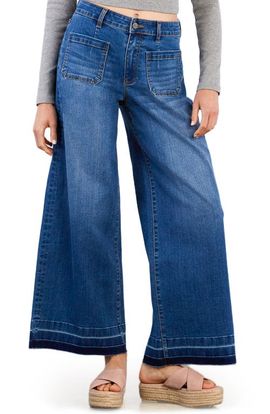 HINT OF BLU HINT OF BLU Lucy Patch Pocket Wide Leg Jeans