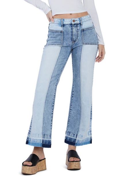 HINT OF BLU HINT OF BLU Pieced Release Hem Ankle Straight Leg Jeans