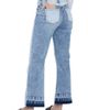 HINT OF BLU HINT OF BLU Pieced Release Hem Ankle Straight Leg Jeans - 2