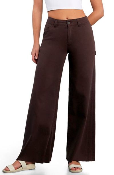 HINT OF BLU HINT OF BLU Raw Hem Wide Leg Carpenter Jeans