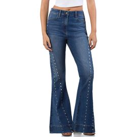 HINT OF BLU HINT OF BLU Retro Seam & Bling Flare Leg Jeans