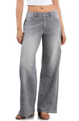 HINT OF BLU HINT OF BLU Star Studded Wide Leg Jeans