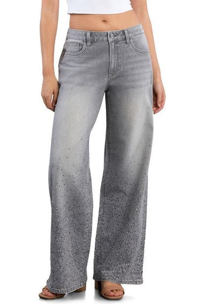 HINT OF BLU HINT OF BLU Star Studded Wide Leg Jeans