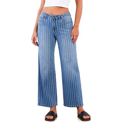 HINT OF BLU HINT OF BLU Stripe High Rise Wide Leg Jeans