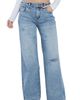 HINT OF BLU HINT OF BLU Torn Ripped Mighty Wide Leg Jeans - 1