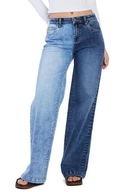 HINT OF BLU HINT OF BLU Two-Tone Mighty Wide Leg Jeans