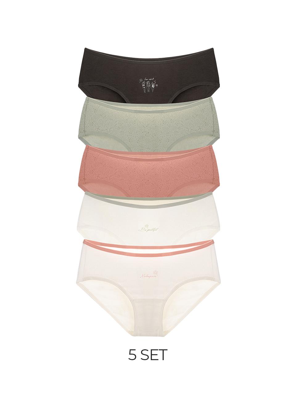 HIPPINK 5-Piece Cotton Breathable Brief Set