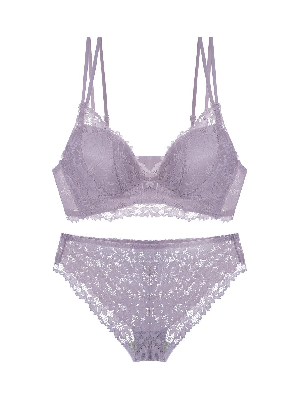 HIPPINK Floral Lace Wire-free Volume Bra and Panty Set