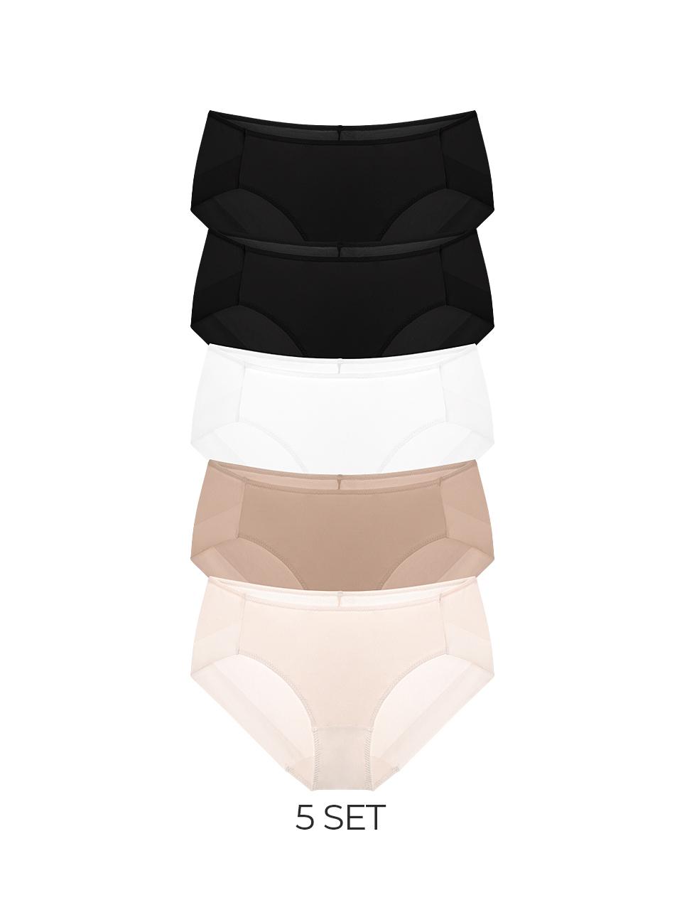 HIPPINK Seamless Cotton Fresh Air Triangle Panty Set [Nude]