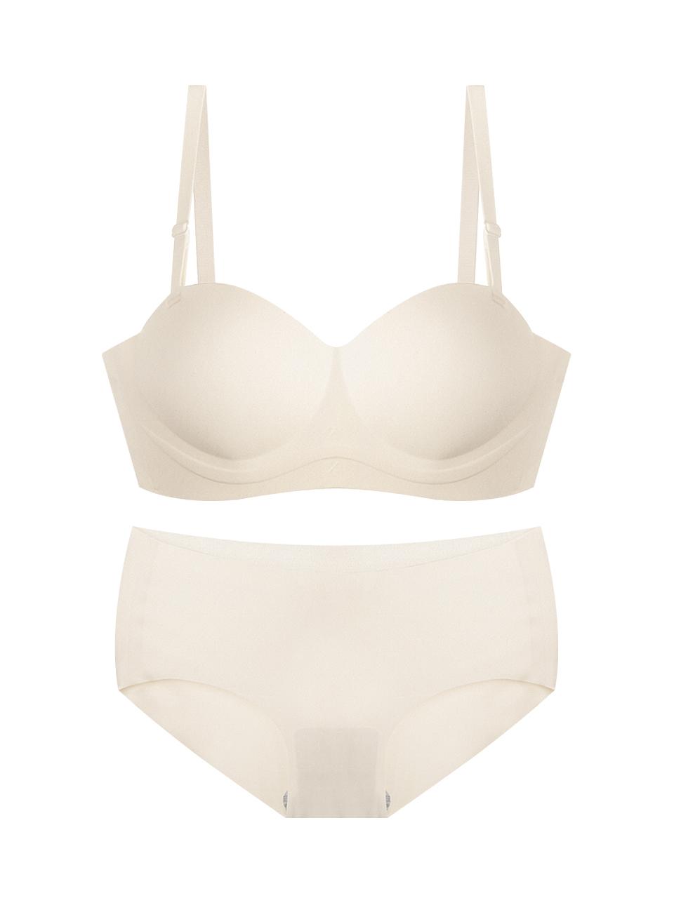 HIPPINK Seamless Push-up Wireless Half-cup Lingerie Set