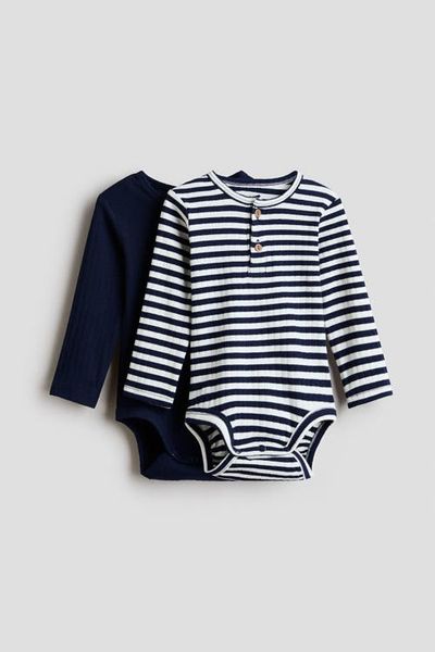 H&M H&M 2-pack Henley-style Bodysuits