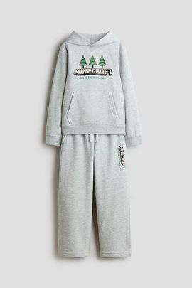 H&M H&M 2-piece Printed Brushed-inside Sweatsuit