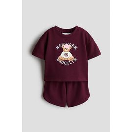 H&M H&M 2-Piece Printed Sweatshirt And Shorts Set