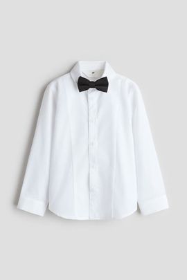 H&M H&M 2-piece Tuxedo Shirt And Bow Tie Set