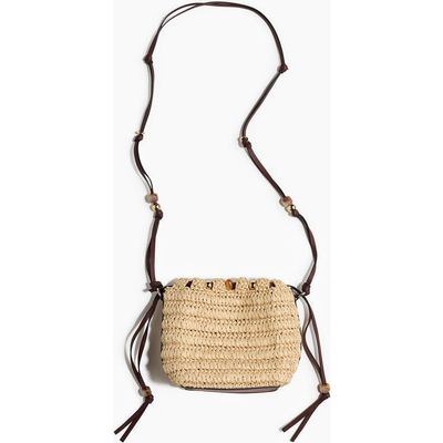 H&M H&M Bead-detail Straw Crossbody Bag
