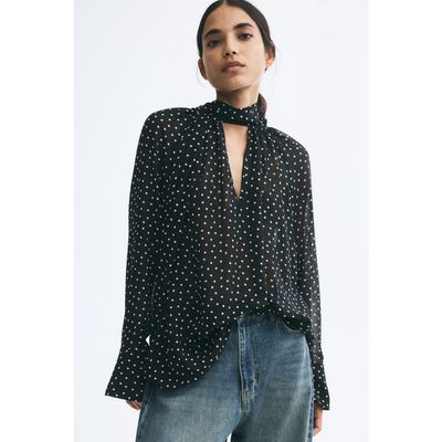 H&M H&M Blouse With Scarf Collar