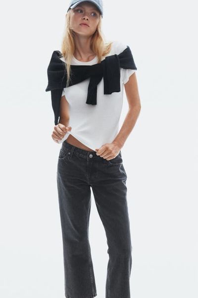 H&M H&M Bootcut Regular-Waist Cropped Jeans