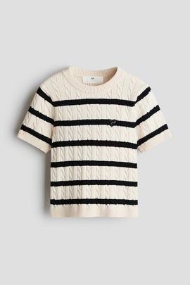 H&M H&M Cable-knit T-shirt