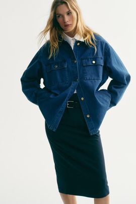 H&M H&M Corduroy-collar Denim Jacket