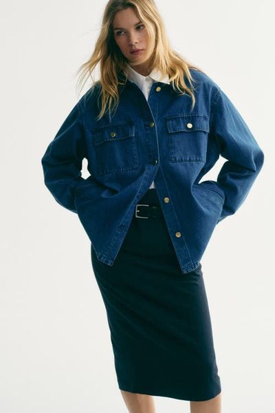 H&M H&M Corduroy-collar Denim Jacket