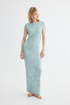 H&M H&M Cowl-back Jacquard-jersey Dress