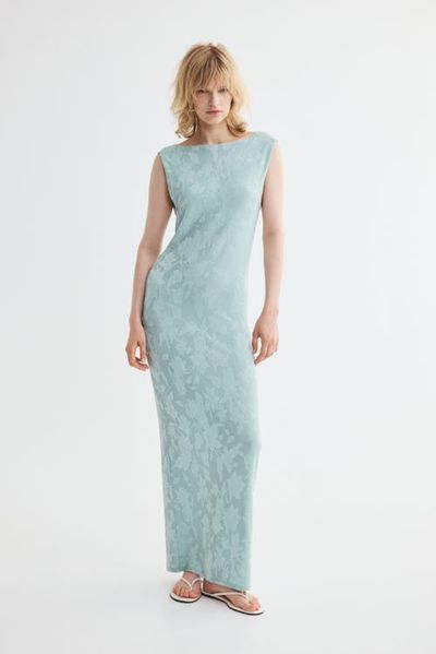 H&M H&M Cowl-back Jacquard-jersey Dress