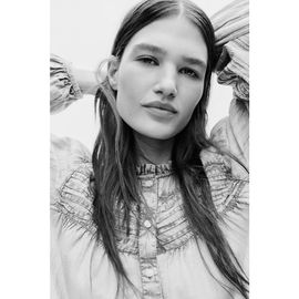 H&M H&M Denim-look Cotton Blouse