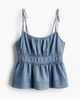 H&M H&M Denim Top With Tie Shoulder Straps - 2