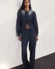 H&M H&M Embroidered-collar Denim Blouse - 3