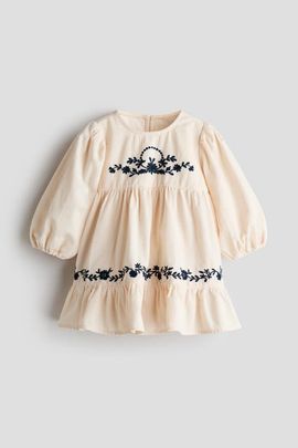 H&M H&M Embroidered-detail Corduroy Dress