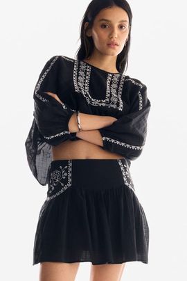 H&M H&M Embroidered Skirt