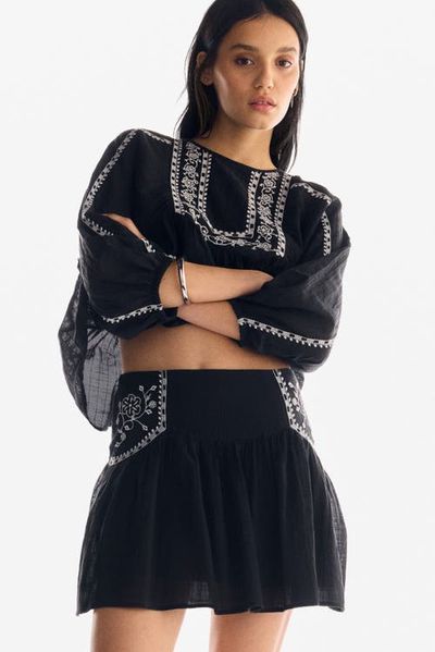 H&M H&M Embroidered Skirt