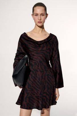 H&M H&M Flared-skirt Cowl-neck Dress