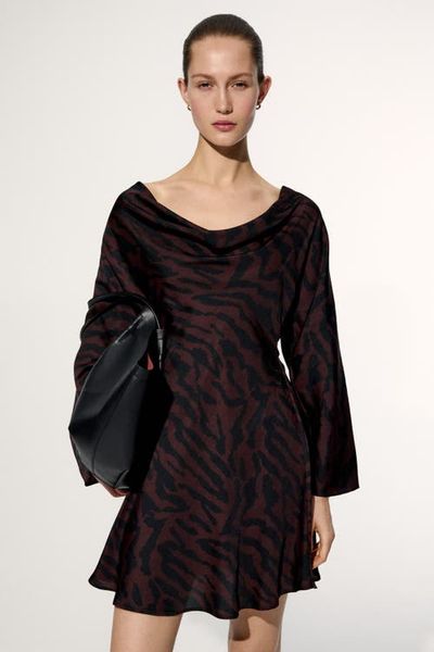 H&M H&M Flared-skirt Cowl-neck Dress
