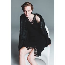H&M H&M Lace-trimmed Rib-knit Dress