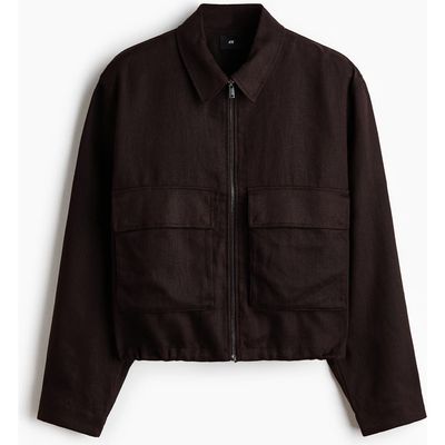 H&M H&M Linen-blend Overshirt With Zipper